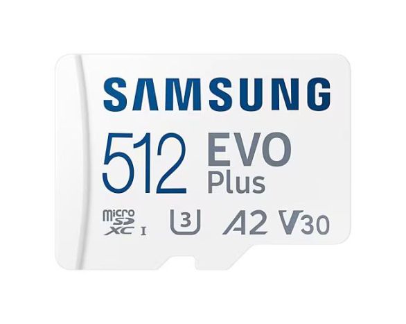 Карта памет Samsung EVO Plus, microSDXC, UHS-I, 512GB, Адаптер