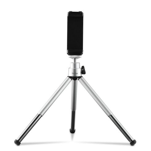 Hama "Fancy 2in1" Mini Tripod for Mobile Phone & Camera (1/4"), Travel Tripod, 16cm, silver