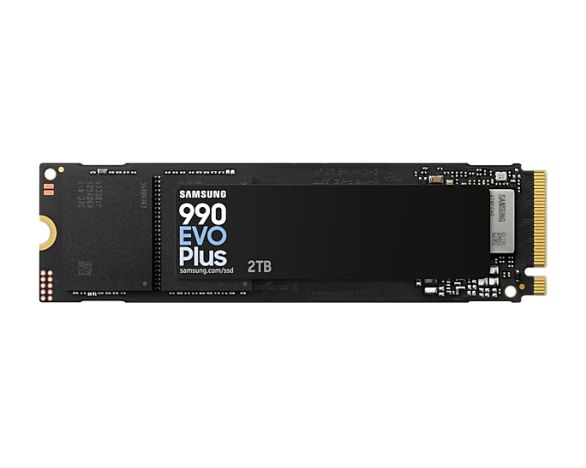 Твърд диск Samsung SSD 990 EVO Plus 2TB PCIe 4.0 NVMe 2.0 M.2 V-NAND 3-bit MLC, 256-bit Encryption, Read 7150 MB/s Write 6300 MB/s 