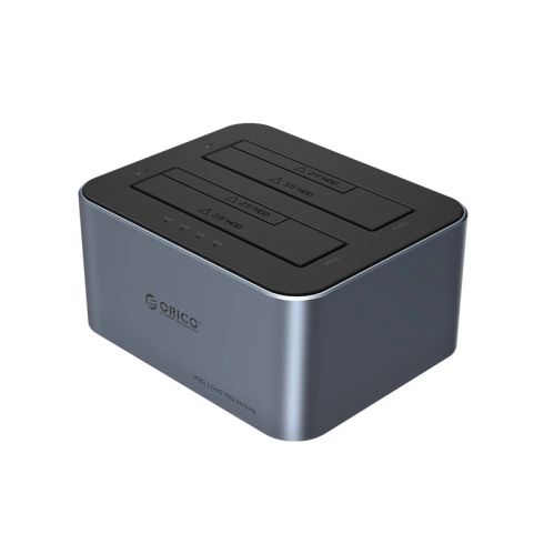 Orico Storage - HDD/SSD Dock - 2 BAY Offline Clone 2.5/3.5 USB-C/USB-A - 6626C3-C-V1