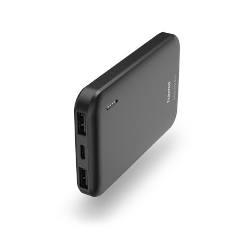 HAMA Външна батерия "Pocket 5" Power Pack, 5000 mAh, Изходи: 2x USB-A, антрацит