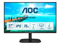 AOC 27B2DA 27inch IPS FHD 1920x1080 16:9 250nits 75Hz 1000:1 4ms HDMI1.4 VGA DVI Headphone out Black Cable included