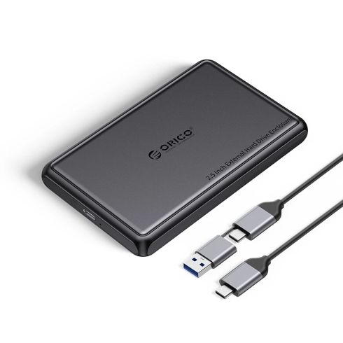 Orico външна кутия за диск Storage - Case - 2.5 inch USB-C/A Black - DDL25-C3-BK