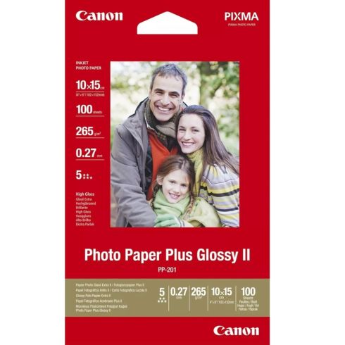 Хартия Canon Plus Glossy II PP-201, 10x15 cm, 100 sheets