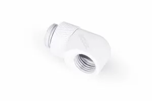 Въртящ се L-конектор Alphacool Eiszapfen, G1/4 AG auf G1/4 IG, Бял