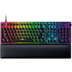 Razer Huntsman V2, Optical Gaming Keyboard (Linear Red Switch), US Layout, Doubleshot PBT Keycaps, Sound Dampening Foam, Razer Chroma™ RGB, Up to 8000Hz polling rate, Aluminum matte top plate