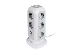 Splitter Verbatim EUPT-01 EU Power Tower 11 AC with 2 x USB-C / 2 x USB-A