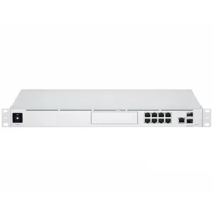 Sistem multi-aplicație UniFi cu montare în rack 1U 10 Gbps cu extindere HDD de 3,5" și comutator cu 8 porturi
