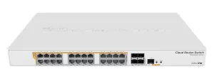 Comutator Mikrotik CRS328-24P-4S-RM, 24xGigabit LAN, L2/L3, 4xSFP+ cuști