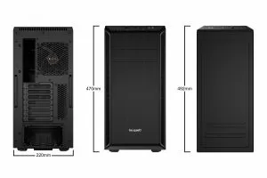 liniște! PURE BASE 600 Black, ATX/M-ATX/Mini-ITX, 1x Pure Wings 2 140mm, 1x Pure Wings 2 120mm, controler de ventilator în 3 trepte, 2x USB 3.2 Gen. 1, microfon + audio, garanție 3 ani