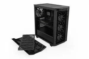 liniște! PURE BASE 500DX Negru, ATX/M-ATX/Mini-ITX, 3x Pure Wings 2 140mm, Iluminare ARGB, 1x USB 3.2 Gen. 1, 1x USB 3.2 Gen. 2 Tip C, Mic + Audio, 3 ani garanție
