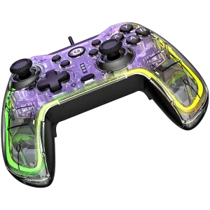 CANYON GPW-02, Controler Bluetooth cu baterie încorporată de 800 mAh, BT 5.0, cablu de încărcare 2M Type-C, Gamepad Bluetooth pentru Nintendo Switch / Android / Windows (Iluminare RGB), 152*110*55mm, 232g, negru