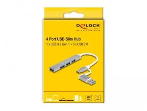 Deblocați hub USB, USB-C / USB-A - 3 x USB-A 2.0 + 1 x USB-A 5 Gbps