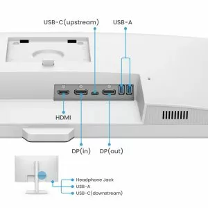 Монитор BenQ GW2790QT 27" IPS, 5ms, QHD 2560x1440, 75Hz, 99% sRGB, Eye Reminder, Flicker-free, LBL, B.I. Gen2, ePaper, 1000:1, 20M:1 DCR, 8 bit, 350cd/m2,HDMI,DP, USB-C 60W, Daisy Chain, 3xUSB 3.2, 2Wx2, HAdj. Stand 110mm, Headph. jack, Line In,Tilt, VESA