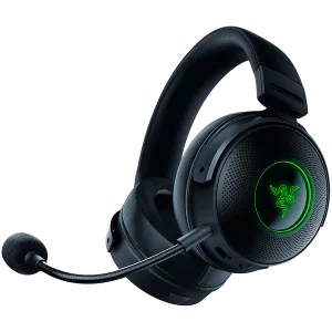 Razer Kraken V3 Pro, Wireless Gaming Headset, Razer HyperSense Haptic Technology, TriForce Titanium 50mm Drivers, Detachable HyperClear SuperCardioid Mic, THX Spatial Audio, Razer Chroma™ RGB, USB-A Wireless (2.4GHz)/3.5mm