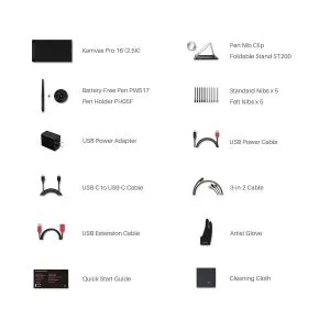 Tabletă grafică HUION Kamvas Pro 16 (2.5K), USB, negru