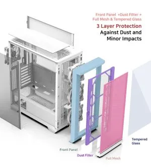Zalman Case EATX - Z10 DUO White - Mesh/Tempered Glass