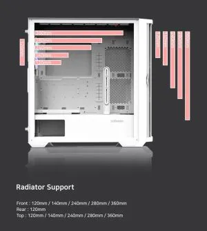 Zalman Case EATX - Z10 DUO White - Mesh/Tempered Glass