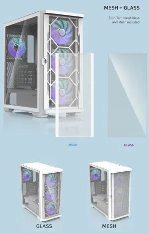 Zalman Case EATX - Z10 DUO White - Mesh/Tempered Glass