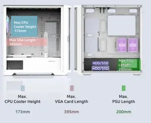 Zalman Case EATX - Z10 DUO White - Mesh/Tempered Glass