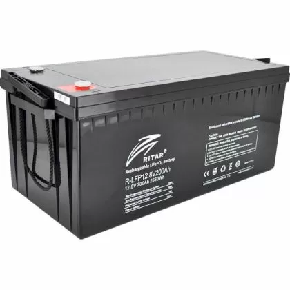 Baterie LiFePO4 Litiu Ion pentru Sisteme Solare LFP12.8V200AH 12V / 200Ah -522/ 240 /219 mm F12/M8 RITAR