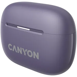 CANYON OnGo TWS-10 ANC+ENC, căști Bluetooth, microfon, BT v5.3 BT8922F, răspuns în frecvență: 20Hz-20kHz, baterie Căști 40mAh*2+carcă de încărcare 500mAH, lungime cablu tip C 24cm, dimensiune 63,97*265. mm 42,5 g, violet