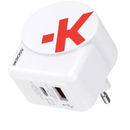 Adaptor-încărcător SKROSS Euro USB Charger AC65PD, USB-A, USB-C