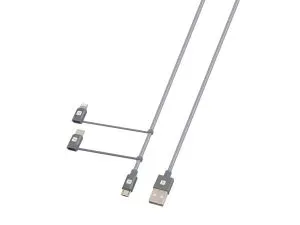 Skross 3 in 1 Cable, USB-A - USB-C/ Lightning/ Micro USB, 0.3 m