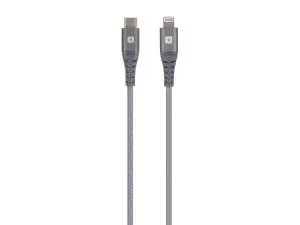 Cablu Skross, USB-C - Lightning, Impletitura metalica, 1,20 m, Gri