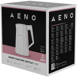 Fierbător electric AENO EK8S Smart: 1850-2200W, 1.7L, Strix, cu pereți dubli, control al temperaturii, funcție de menținere la cald, control prin Wi-Fi, afișaj LED, corp fără încălzire, oprire automată, protecție rezervor uscat