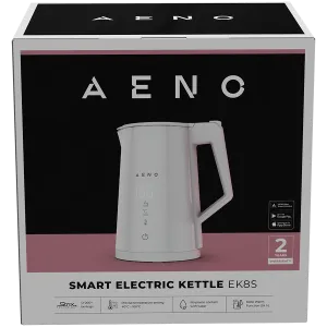 Fierbător electric AENO EK8S Smart: 1850-2200W, 1.7L, Strix, cu pereți dubli, control al temperaturii, funcție de menținere la cald, control prin Wi-Fi, afișaj LED, corp fără încălzire, oprire automată, protecție rezervor uscat