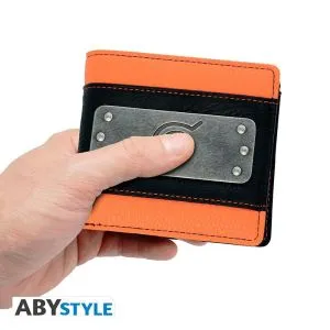 Portofel ABYSTYLE NARUTO SHIPPUDEN Naruto, emblemă metalică, portocaliu/maro