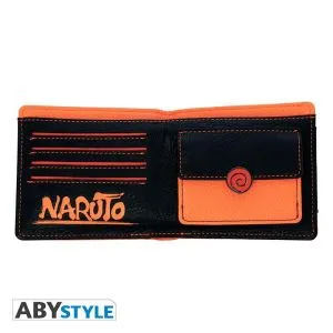 Portofel ABYSTYLE NARUTO SHIPPUDEN Naruto, emblemă metalică, portocaliu/maro