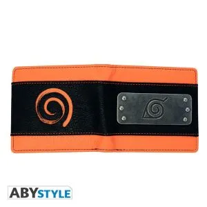 Portofel ABYSTYLE NARUTO SHIPPUDEN Naruto, emblemă metalică, portocaliu/maro