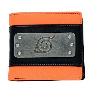 Portofel ABYSTYLE NARUTO SHIPPUDEN Naruto, emblemă metalică, portocaliu/maro