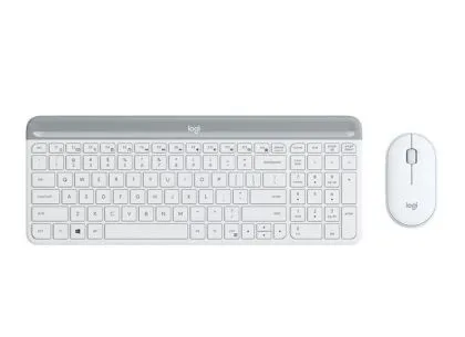 Set tastatură și mouse fără fir Logitech MK470, alb