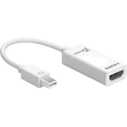 Adaptor j5create JDA159, mini DisplayPort mascul - HDMI mamă, 4K, 125 mm, Alb