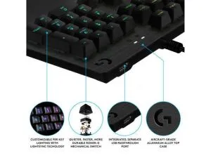 Oyun mekanik klavyesi Logitech G512 GX Kahverengi Dokunsal anahtarlar