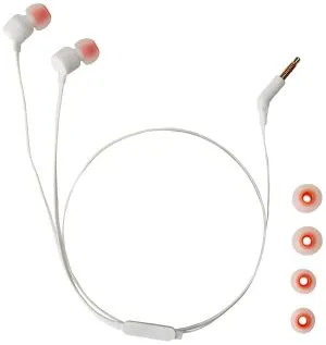 Căști JBL T110, In Ear, Albe