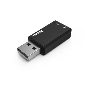 Placă de sunet HAMA 2.0 Stereo, USB 2.0, Negru