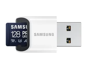 Card de memorie Samsung PRO Ultimate, microSDXC, UHS-I, 128GB, Adaptor, cititor USB