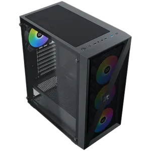 Blade EN40887 ATX/M-ATX/MINI ITX, USB3.0 X1, USB2.0 X2, HD AUDIO, Mehsed Grill Frontpanel & Left Tempered Glass, 4PCS X20C Auto Running LED Fan