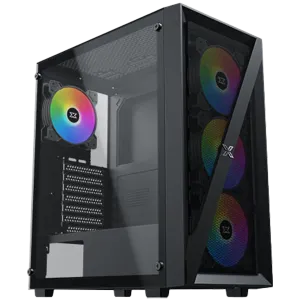 Blade EN40887 ATX/M-ATX/MINI ITX, USB3.0 X1, USB2.0 X2, HD AUDIO, Mehsed Grill Frontpanel & Left Tempered Glass, 4PCS X20C Auto Running LED Fan