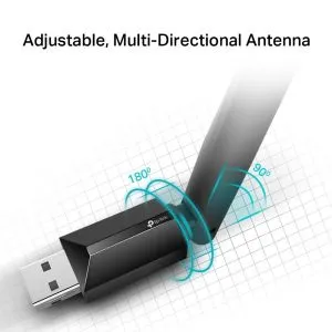 Adaptor wireless TP-LINK Archer T2U PLUS, AC600, banda duala, USB, antena externa 5 dBi