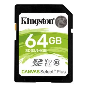 Hafıza kartı Kingston Canvas Select Plus SD, 64GB