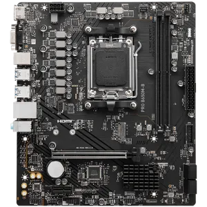 MSI Main Board Desktop PRO B650M-B (AM5, 2x DDR5, 1xHDMI, 1x VGA, 1x PCI-E x16, 1x PCI-E x1, 1x M.2, 4x SATA 6G, 6x USB 3.2 Gen1 Type A, 6x USB 2.0, 2.5G LAN) mATX