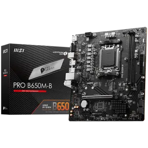 MSI Main Board Desktop PRO B650M-B (AM5, 2x DDR5, 1xHDMI, 1x VGA, 1x PCI-E x16, 1x PCI-E x1, 1x M.2, 4x SATA 6G, 6x USB 3.2 Gen1 Type A, 6x USB 2.0, 2.5G LAN) mATX