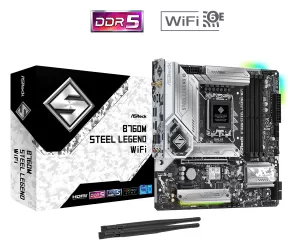 Placa de baza ASRock B760M Steel Legend WIFI, LGA1700, DDR5, mATX