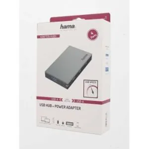 Hub USB cu alimentare HAMA, USB 3.0, 1:4, 5Gbit/s