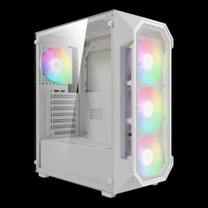 Gamdias кутия Case ATX - AURA GC1 Elite White - Mesh, RGB, Tempered Glass